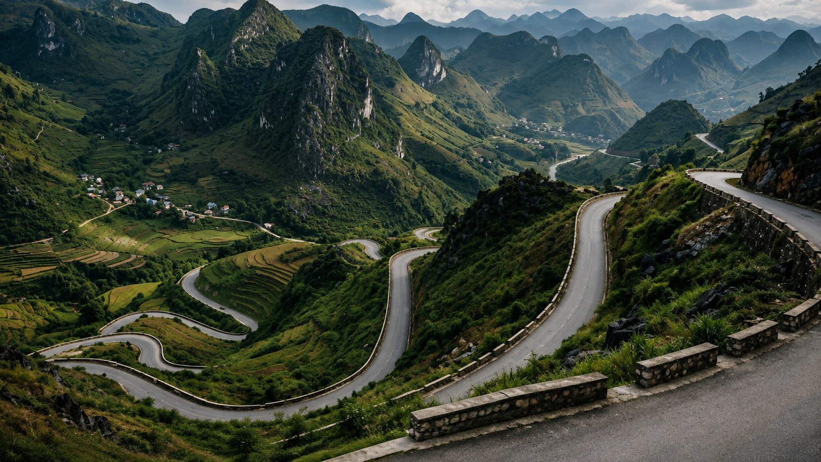 Aerial Ha Giang road